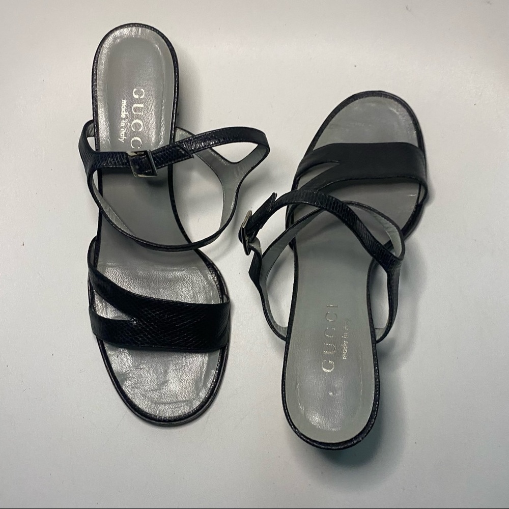 Gucci Black Block Heel Ankle Strap Sandal - Picture 14 of 16